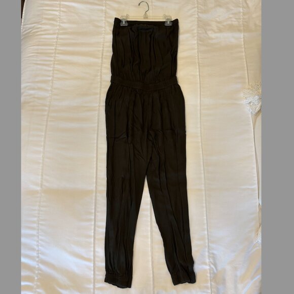 Olive Green Strapless Jumpsuit - Picture 3 of 4